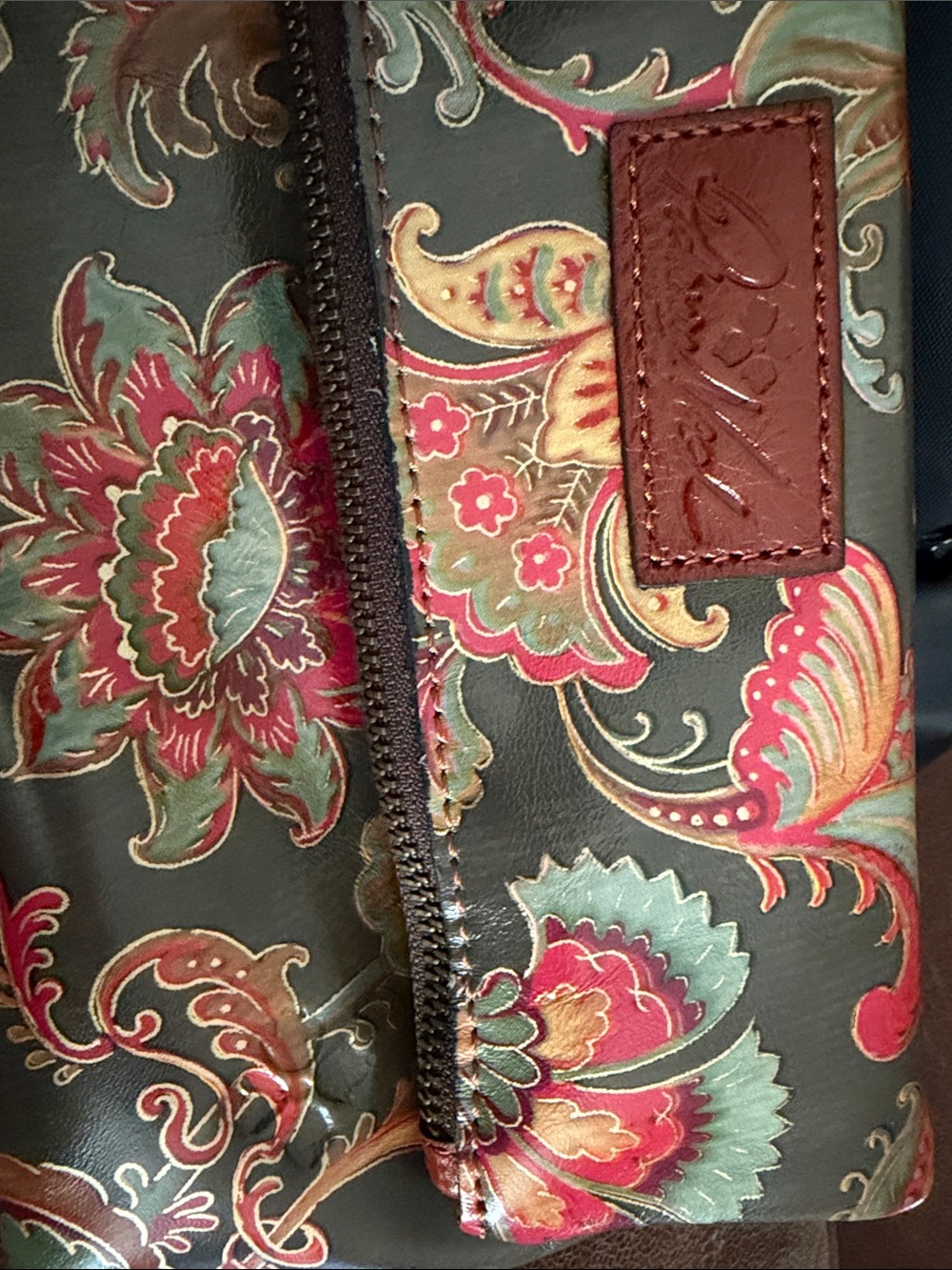 Patricia Nash Valerie Foldover, Italian Leather Paisley Clutch - Picture 6 of 6
